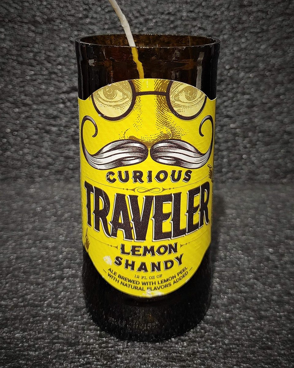 Curious Traveler Lemon Shandy Beer Bottle Soy Candle